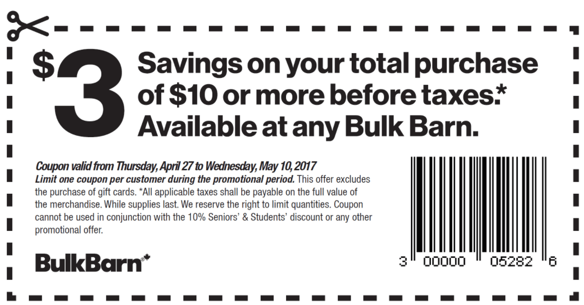 Valid Bulk Barn Coupon 3 00 Off Deal Printable Bulk Barn