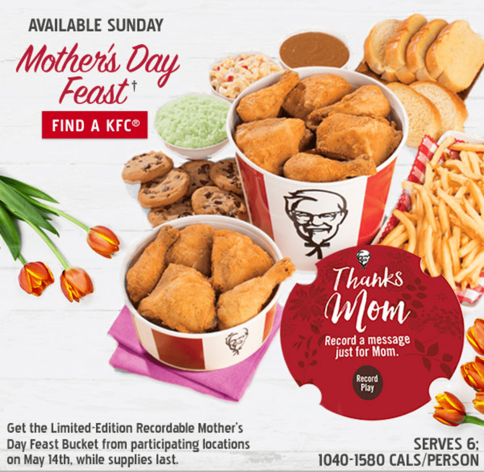 KFC Canada Mother's Day Offers Recordable Bucket for Mom Today Hot