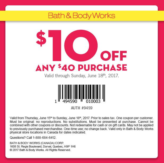 Bath & Body Works Canada SemiAnnual SaleSave 10 off any 40 Purchase With Coupon & 75 off