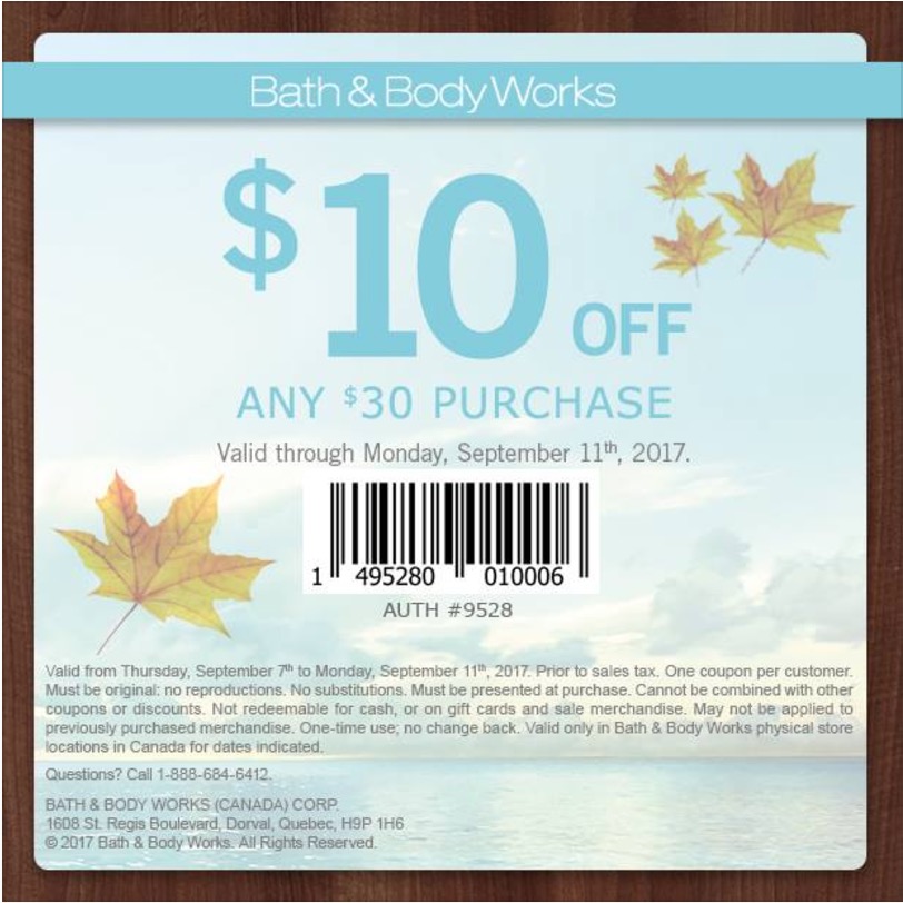 Bath & Body Works Canada Coupon Save 10 off Any 30 Purchase + Deals