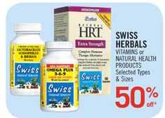 Canadian Flyers: 50% off Swiss Herbals