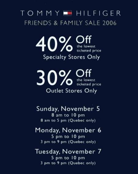 Tommy hilfiger family on sale and friends coupons