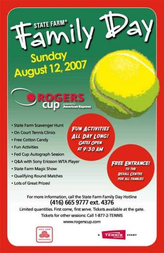 Rogers Cup Toronto Family Day - Free Entrance