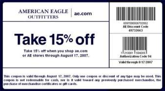 American Eagle in Canada - 15% off Coupon
