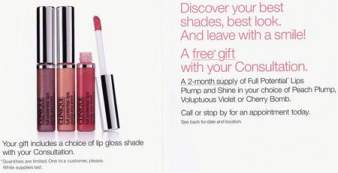 Canadian Clinique Smiles event at Sears: Free Lip gloss