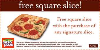 Pizza Pizza Canada: Free Square Slice with Purchase of Signature Slice