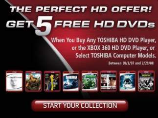5 Free HD DVDs with Purchase of Xbox 360 or Toshiba HD DVD Player