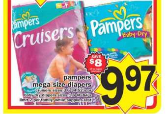 No Frills Flyer Canada: Pampers Mega Size Diapers $9.97