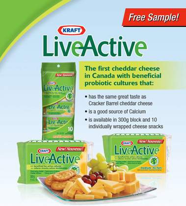 Free Samples Canada: Kraft LiveActive Cheese