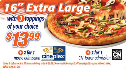 Pizza Pizza Canada, Cineplex & CN Tower Deals