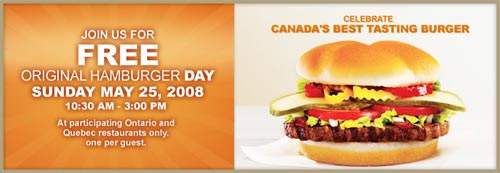 Free Burger Day at Harveyâ€™s - May 25