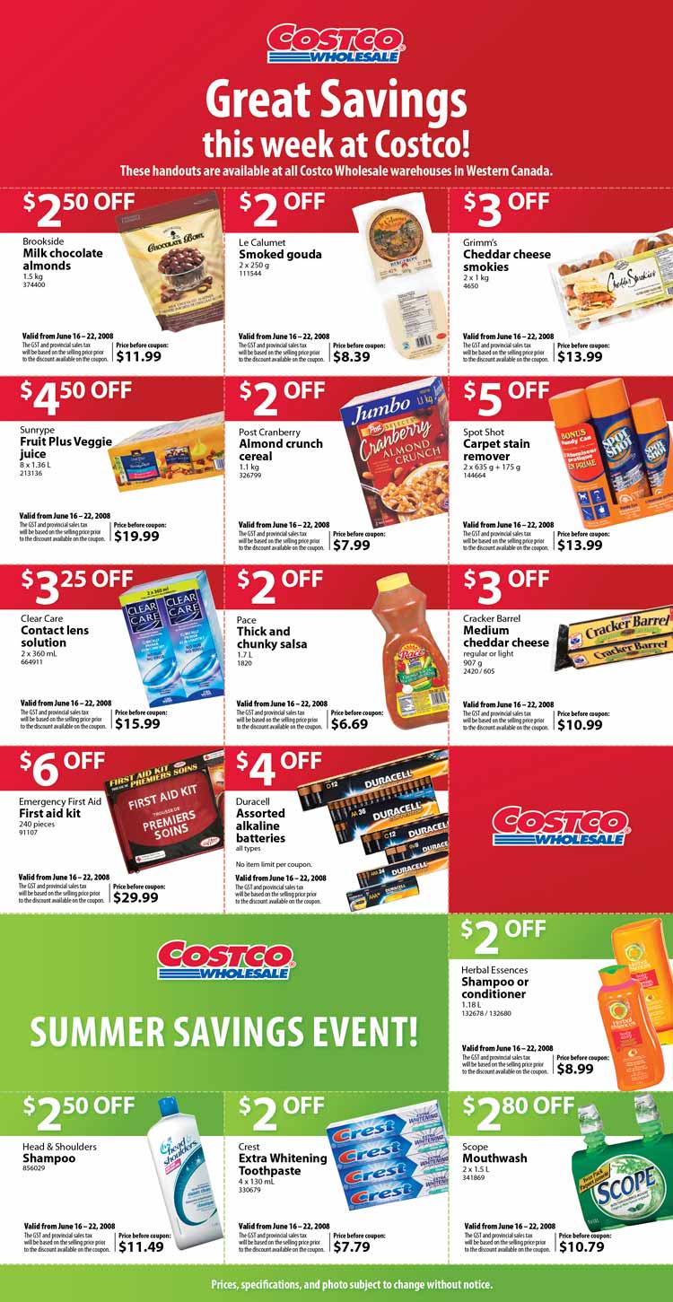 Costco Canada Flyer / Coupons: June 16 - 22, 2008 - Canadian Freebies ...