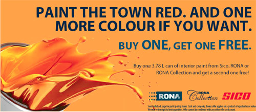 Rona Canada: Sico & Rona Paint Buy 1 Get 1 Free
