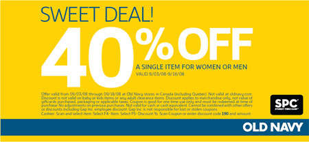 Old Navy Canada Coupons- Canadian Coupons