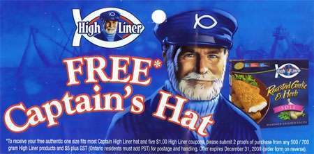 Canadian Freebies: High Liner Captain's Hat with Purchase