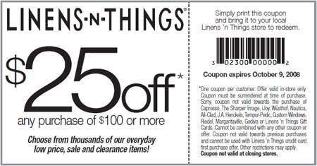 Linens N Things Canada Coupons