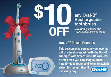 Canadian Coupons: Oral-B Rechargeable Toothbrush $10 off at Save.ca