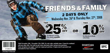 Sportchek Canada Friends & Family Sale