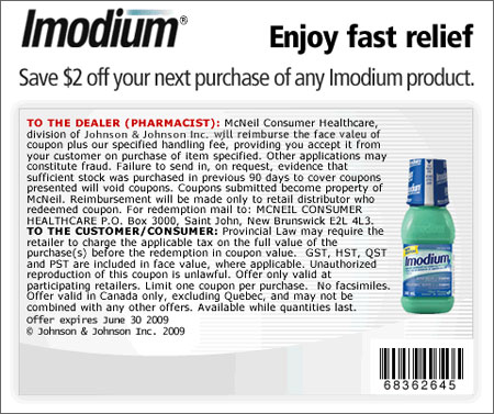 Imodium Canada Coupons