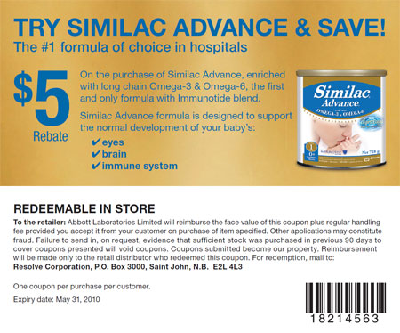 Simiulac Advance Canada Coupons