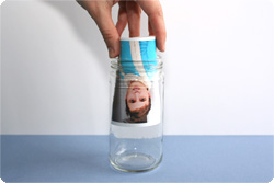 Turn the jar upside down and display your simple thrifty genius in a place of honor!