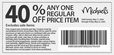 Michael's Coupon - 40% off in December 2023