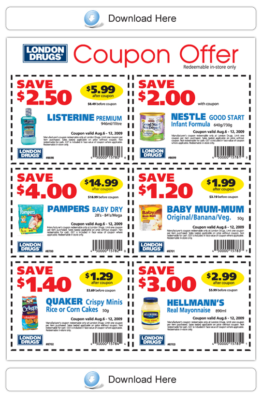 Canada's London Drugs Online Coupons for August 612, 2009 Canadian