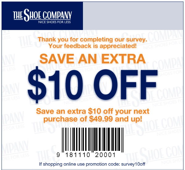 Canadian Coupons The Shoe Company 10 Off 49 99 Or More Printable 