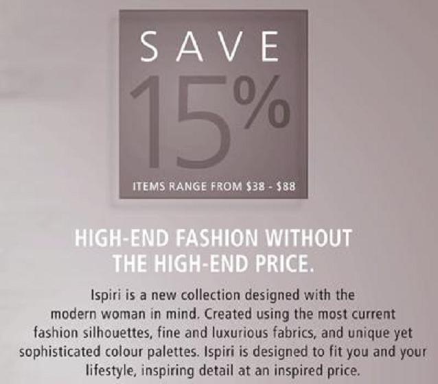 Mark's Work Warehouse Canada Save 15 on New Ispiri Arrivals Sept 115
