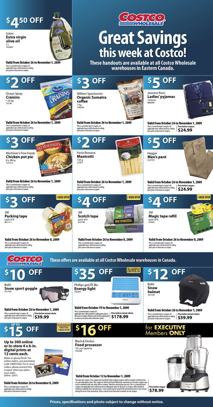 Costco Canada Coupons for the Week Oct 26Nov 1 (West and East
