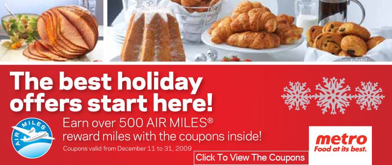 Canadian Coupons 500 Bonus Airmiles Printable Coupons From Metro   Metro2 