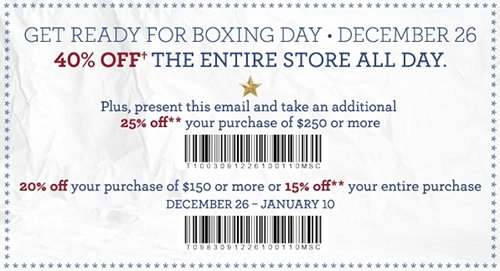 Tommy Hilfiger Canada Boxing Day Printable Coupon Canadian Freebies 