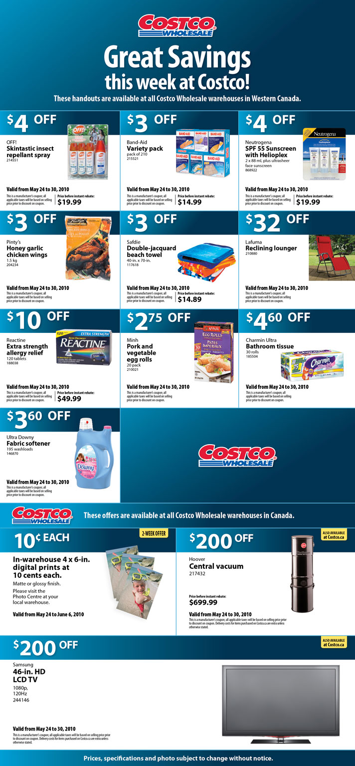 This week s costco instant savings coupons may 24 30 2010