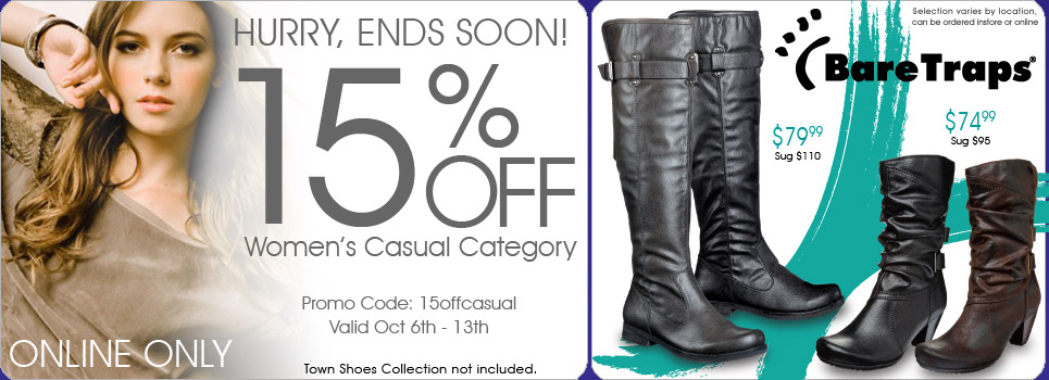 The Shoe Company Canada Save an Extra 15% Off On Womens Casual Shoes Discount Coupon Code 