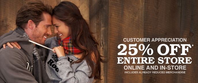 Roots Canada Customer Appreciation Sale 25% Off Online and In-store ...