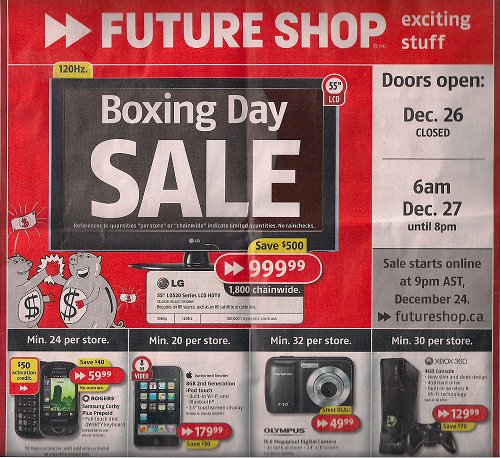 Boxing Day Future Shop Canada Flyer Deals Posted! 2010 - Canadian Freebies,  Coupons, Deals, Bargains, Flyers, Contests Canada Canadian Freebies,  Coupons, Deals, Bargains, Flyers, Contests Canada