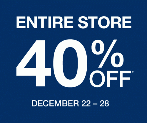Gap Factory Store Boxing Day Blowout 40% Off Entire Store: Dec 22 28