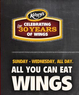 Kelsey’s All You Can Eat Wings | Canadian Freebies, Coupons, Deals