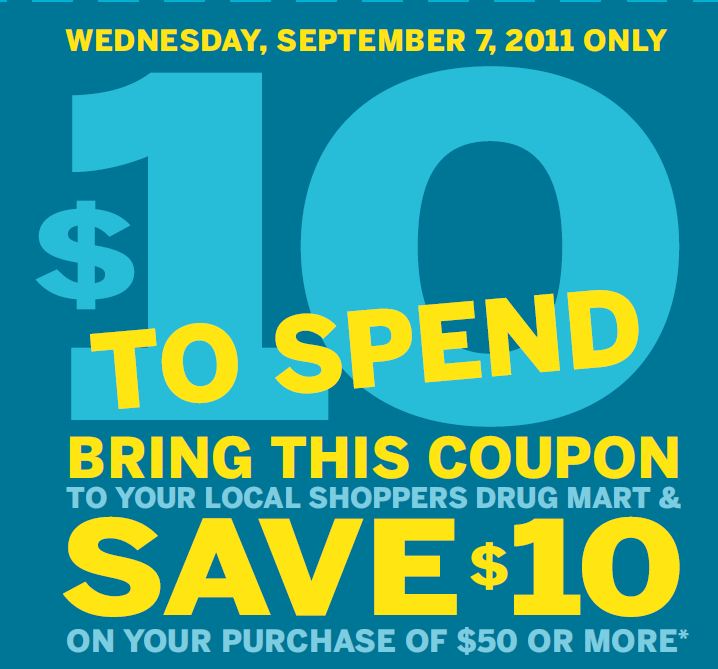 Shoppers Drug Mart Canada Spend 50 Get 10 Off *Printable Discount