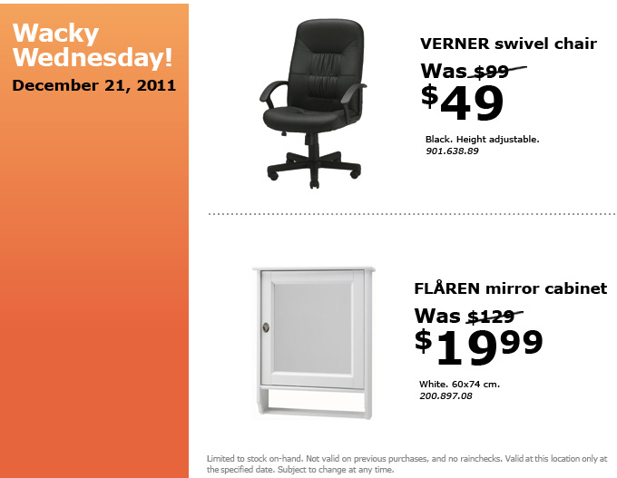 Ikea Canada Wacky Wednesday Deals December 21 Canadian Freebies