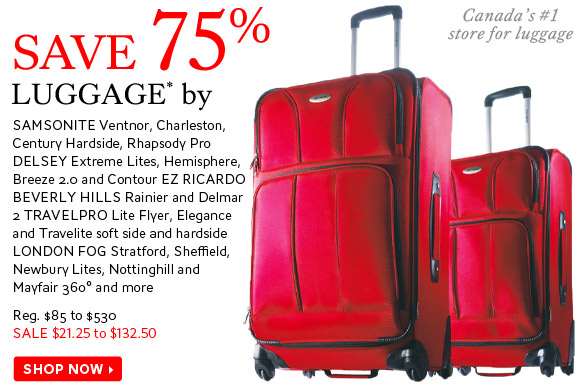 The Bay One Day Sale 60-75% Off Luggage - Canadian Freebies, Coupons ...