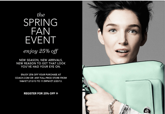 Coach Canada Spring Fan Event Sale & Coupon: 25% off - Canadian ...