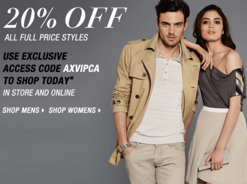 Armani Exchange Canada Promo Code: Take 20% Off All Full Price Styles ...