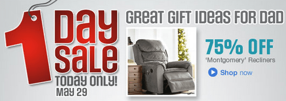 One Day only Recliner Sale