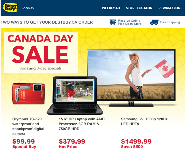 Best Buy Canada Day Sale