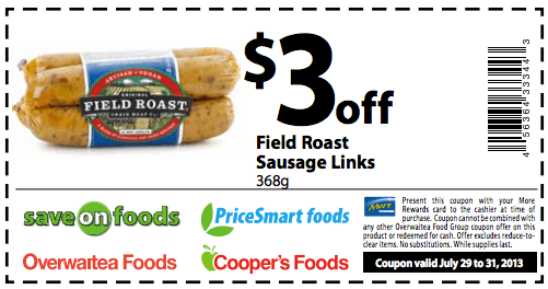 Field Roast Sausage coupon