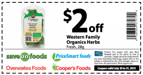 Western Family Organics Herbs Coupons Save 2 On Your Purchase Of 