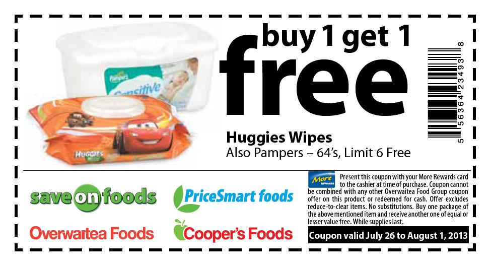 More Rewards: Buy One Get One Free Huggies or Pampers Wipes *Printable ...