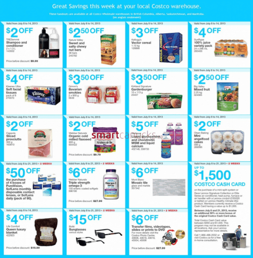 Costco Western Canada Weekly Instant Coupons: (BC, AB, SK & MB) July 8 ...