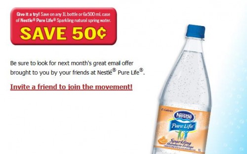 Canadian Coupons: $0.50 Off Nestle Pure Life Sparkling Natural Spring ...